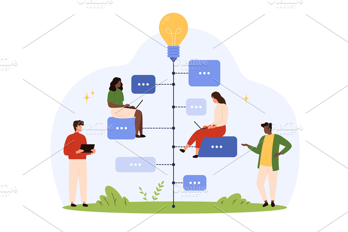 Teamwork Milestones Planning with, a Person Illustration by Flashvector
