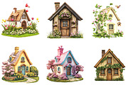 Spring Little Cottage Clipart, an Illustration by Designking (Thumbnail 4 of 5)
