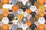 Funny cats pattern, an Animal Illustration by pet design shop (Thumbnail 1 of 10)