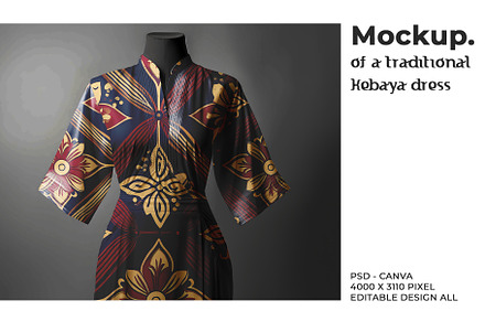 Mockup of a traditional kebaya dress