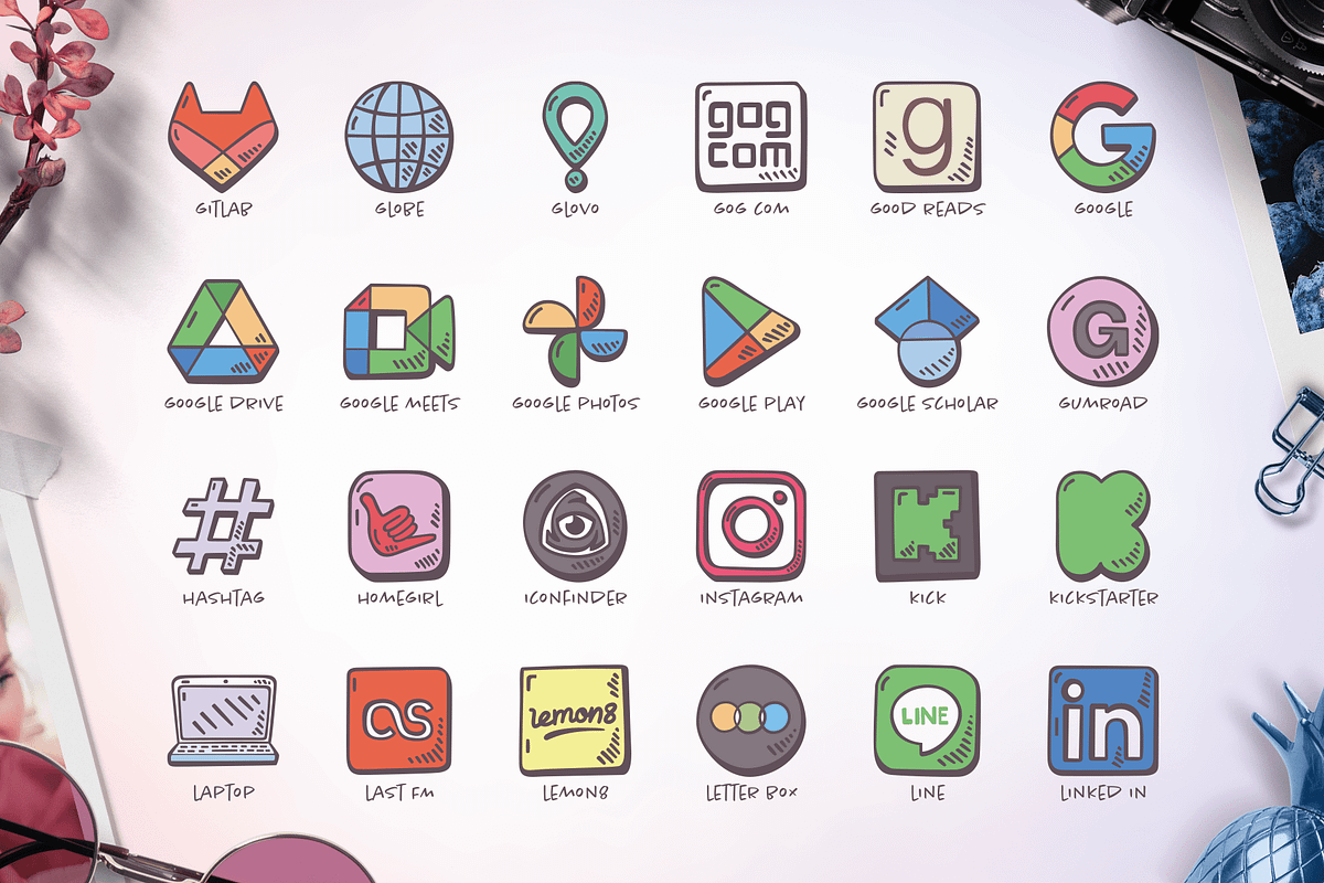 Hand-drawn Social Media Icons, a Solid Icon by Good Stuff No Nonsense (Photo 4 of 13)