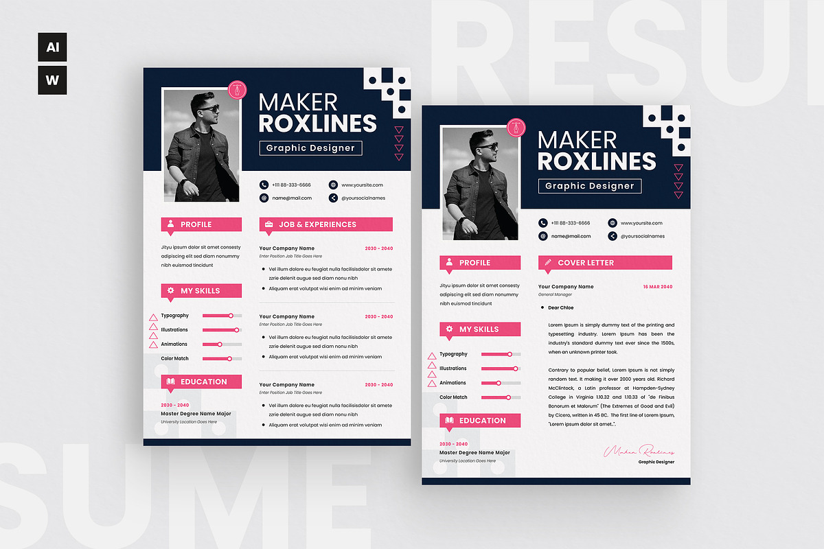 Business Resume CV, a Resume Template by dokudokunomi (Photo 1 of 4)