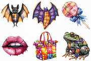 Watercolor Patchwork Halloween PNG, an Illustration by Craft Nest (Thumbnail 4 of 6)