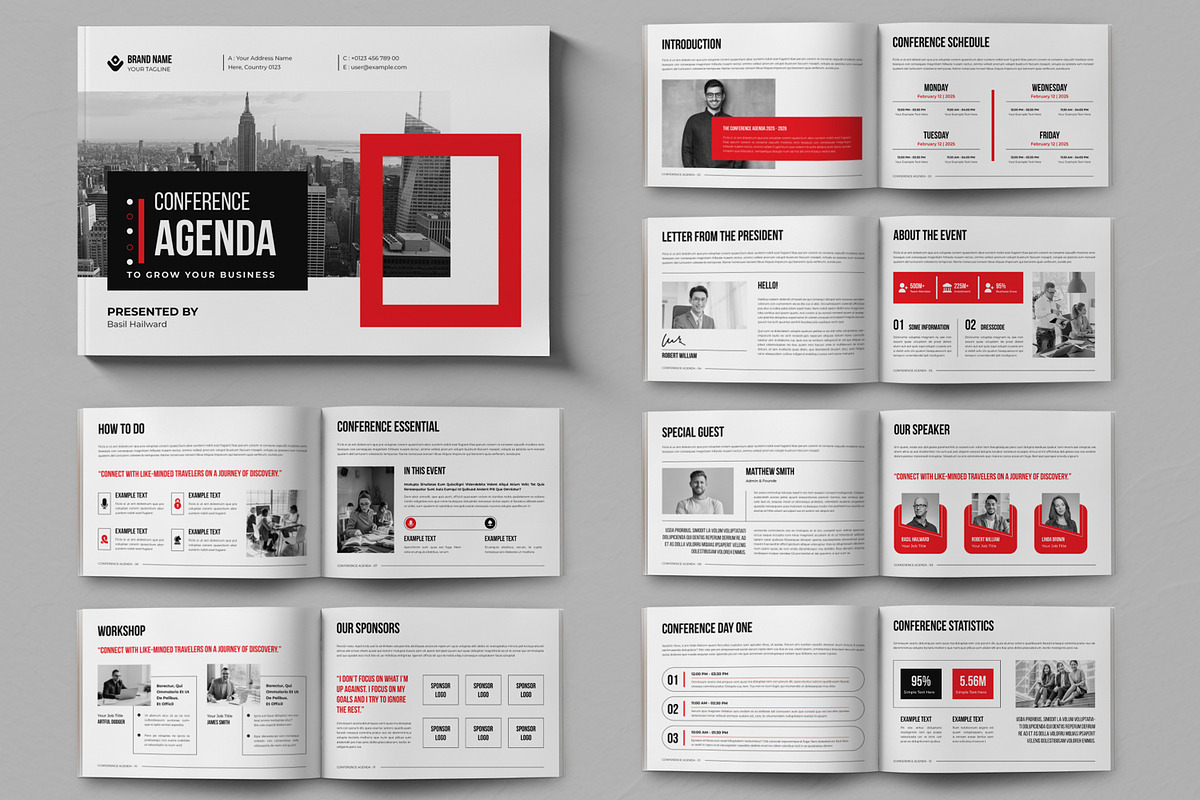 Landscape Conference Agenda Layout, a Brochure Template by ContestDesign (Photo 1 of 5)
