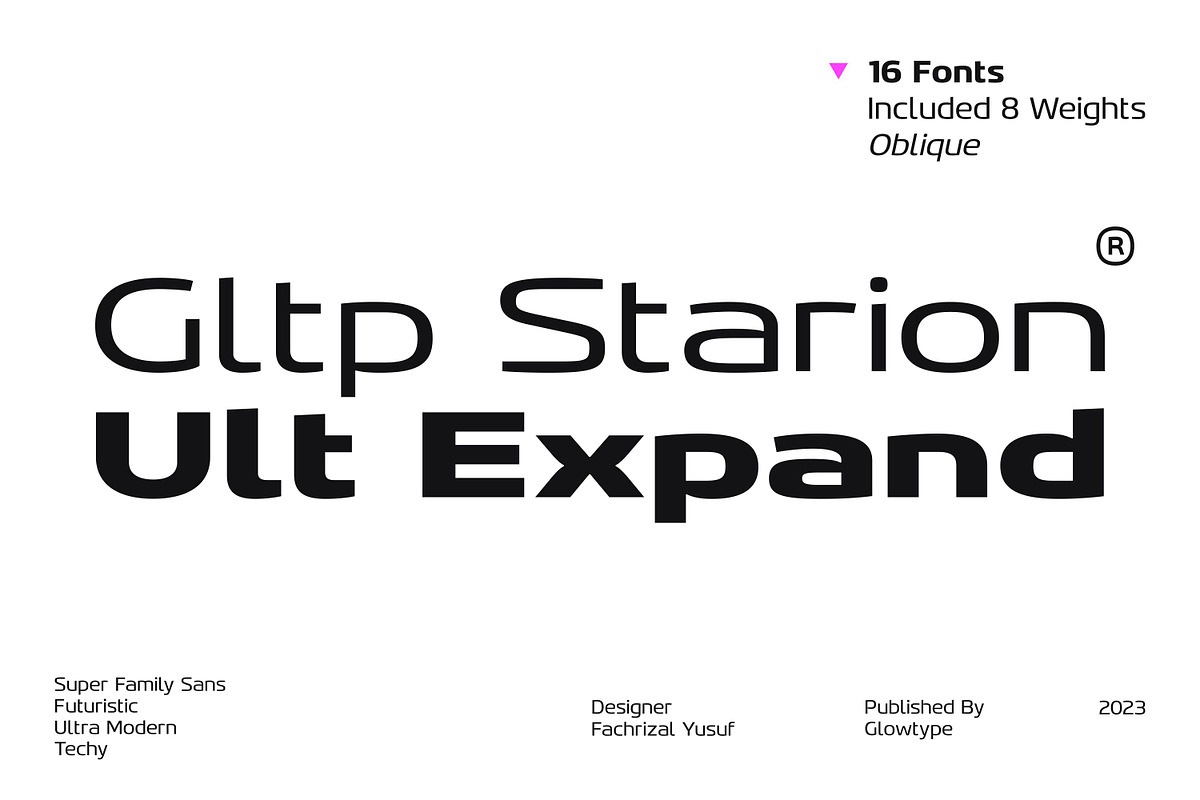 Gltp Starion Ultra Expanded, a Sans Serif Font by Glowtype (Photo 1 of 7)