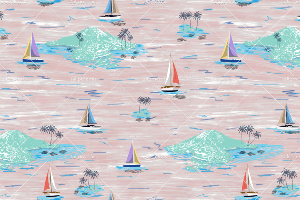 Island Pattern - Seamless Print, a Pattern Graphic by Talip Memis ...