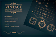 Vintage design elements, an Invitation Template by MARIA KOLYADINA (Thumbnail 1 of 2)