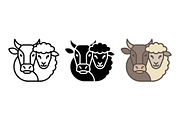 Cow and Sheep Vector Icon Graphic, a Solid Icon by Artonix (Thumbnail 2 of 2)
