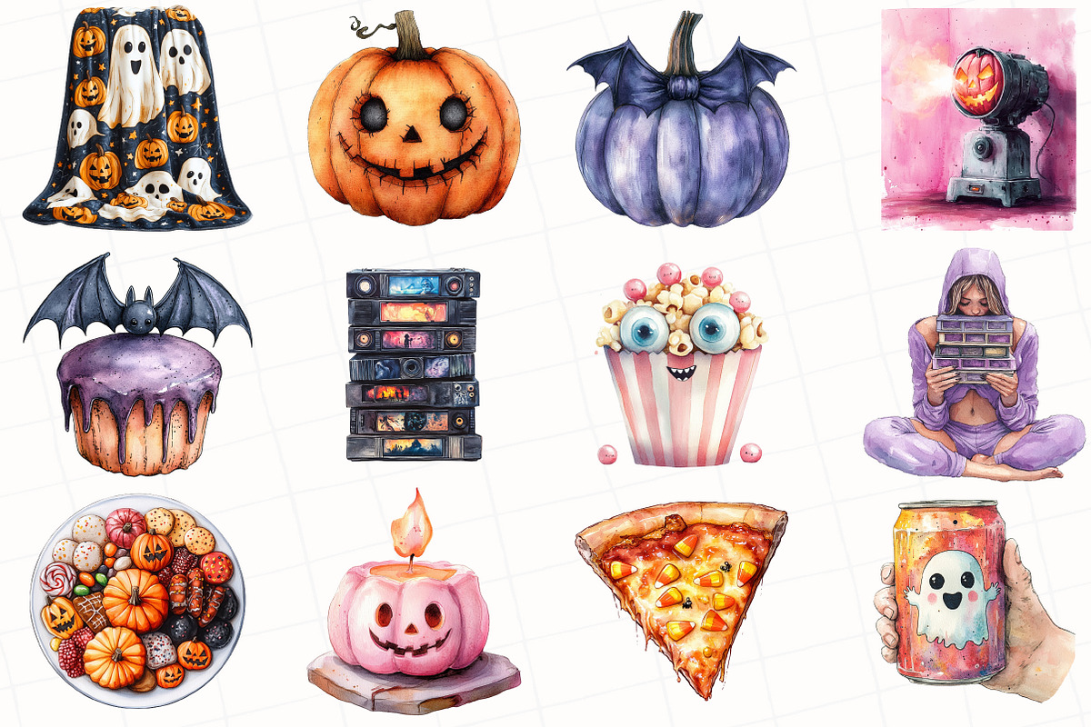 Halloween Movie Night Clipart, an Illustration by OK Design (Photo 5 of 5)