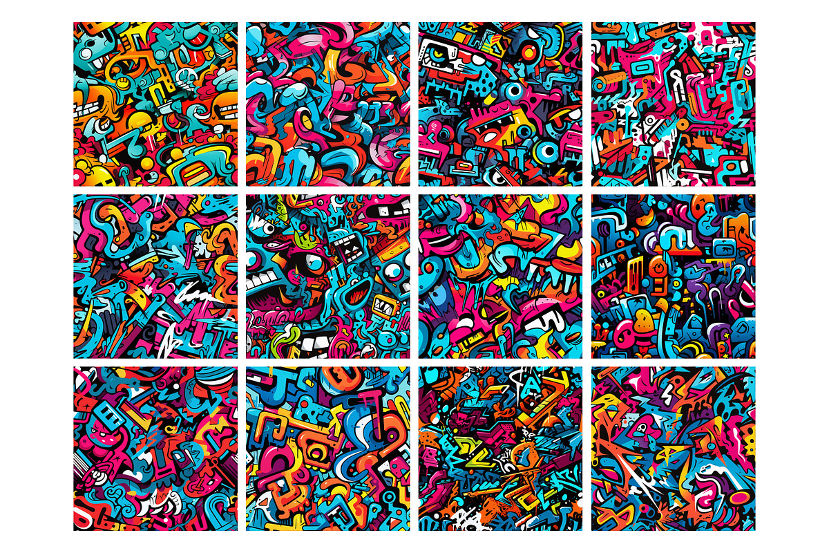 Graffiti Pattern, a Pattern Graphic by Forhadx5 (Photo 10 of 11)