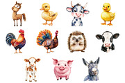 Quirky Farm Animals Clipart PNG, a Seasonal Illustration by CitraGraphics (Thumbnail 3 of 4)