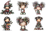 whimsical fantasy Christmas girl, an Illustration by DreamArtGraphic (Thumbnail 3 of 5)