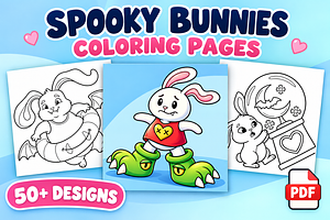 Spooky Bunnies Coloring Pages Vol. 2