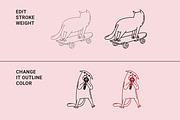 22 Funny cats vector illustration 2, an Animal Illustration by Yanakicc (Thumbnail 4 of 10)
