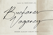 Buchaner Vagancy, a Script Font by Shopifont.co (Thumbnail 1 of 13)