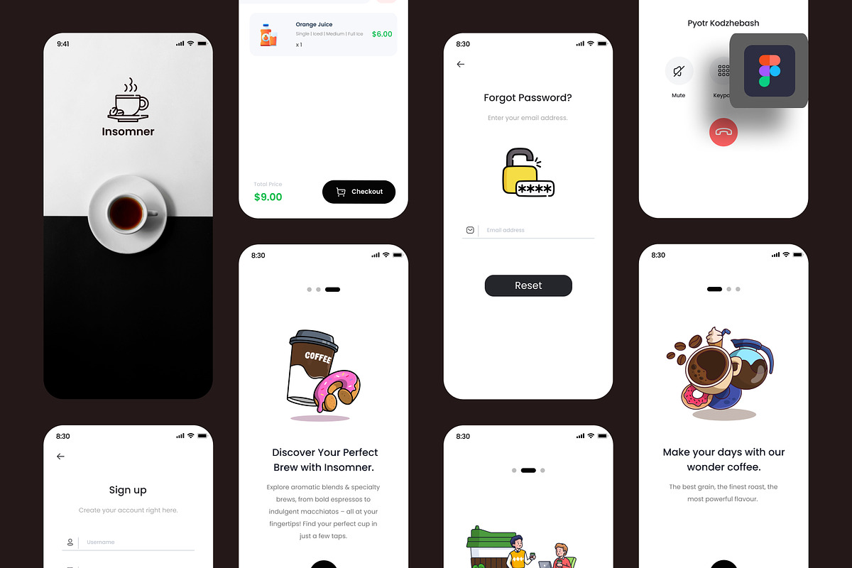 CoffeeShop Mobile App UI Kit - Figma, an UI Kit Template by Pixel Craft UI (Photo 2 of 8)