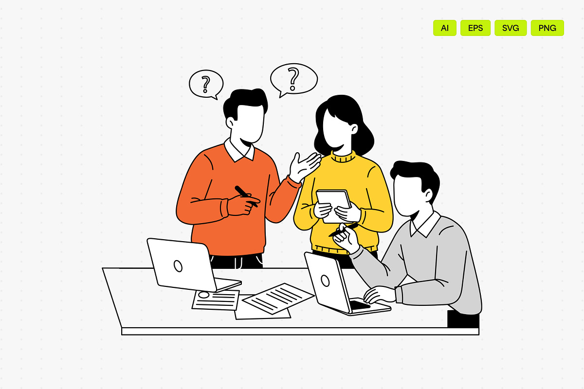 Office Vector Illustration Set, a Work Illustration by Eklip Studio (Photo 2 of 3)