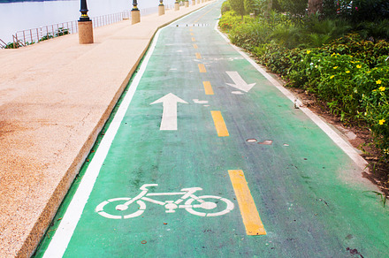 Bike lane in the park stock photo containing bike and lane, a Sports & Recreation Photo by Nednapa