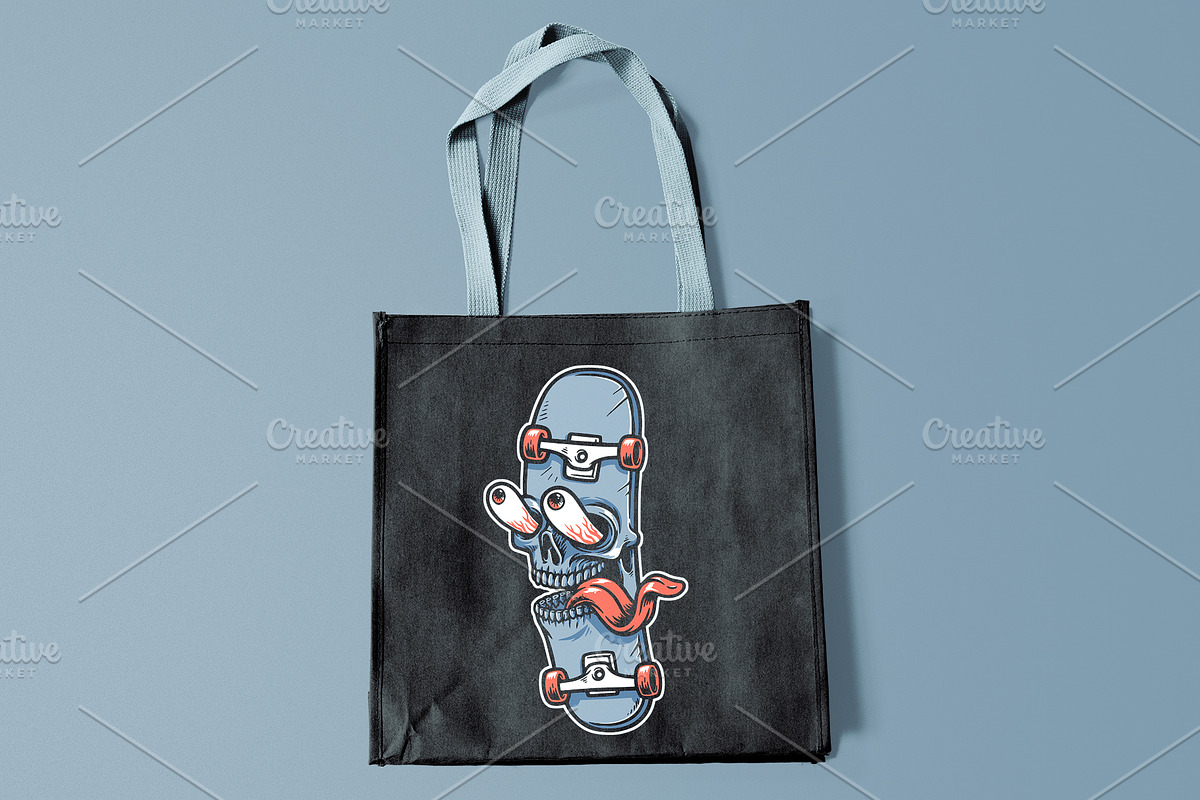 funny skull face skateboard, a Sport Illustration by gunaonedesign (Photo 4 of 4)
