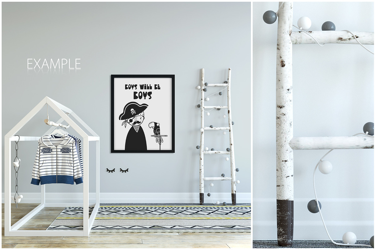 KIDS WALL & FRAMES Mockup Bundle - 4, a Product Mockup by Yuri-U (Photo 36 of 38)
