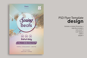 Spring Beats PSD Flyer Template