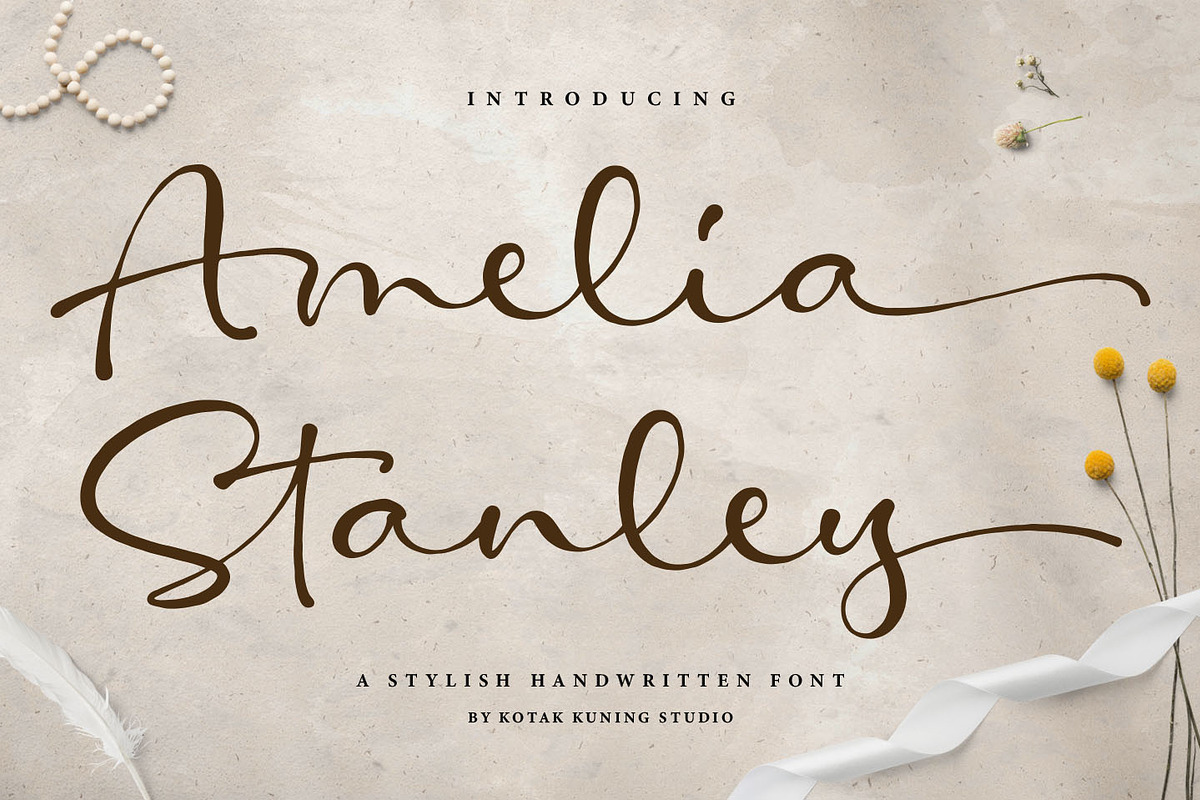 Amelia Stanley - Signature Script, a Script Font by Kotak Kuning Studio (Photo 1 of 10)
