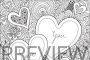 35 Valentine's coloring, an Animal Illustration by Somjai King (Thumbnail 8 of 36)