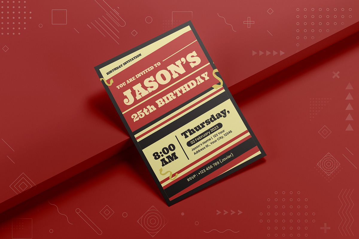 Vintage Birthday Invitation, an Invitation Template by Fannan Studio (Photo 1 of 2)