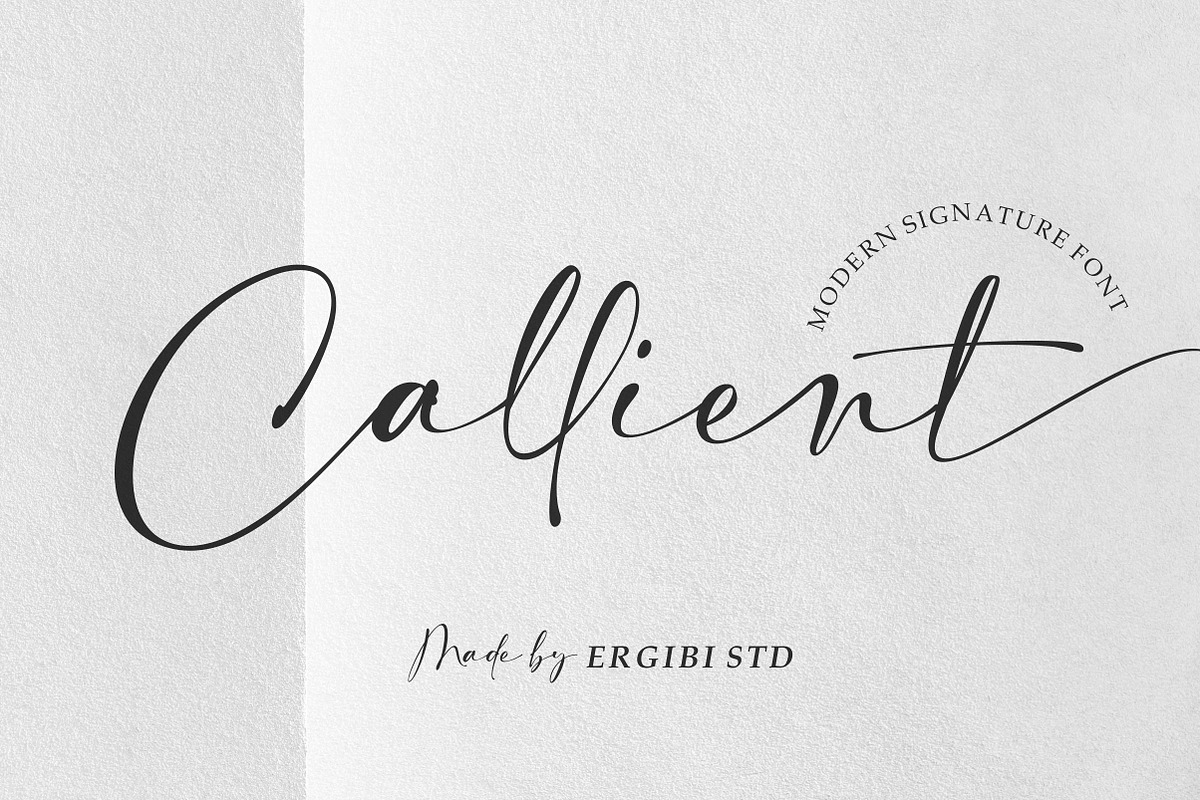 Callient - Modern Signature, a Script Font by ErgibiStudio (Photo 1 of 10)