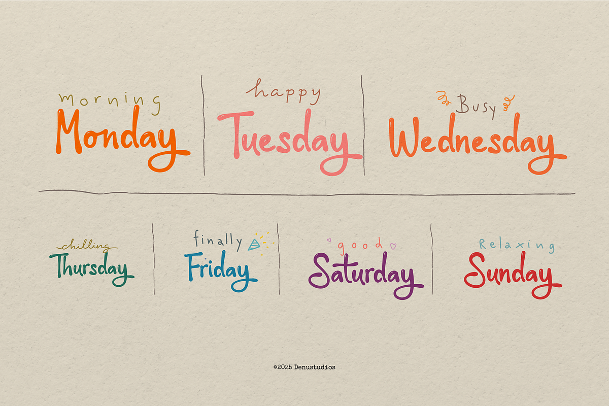 Bonyhumy | Cute Handwritten Font, a Handwritten Font by Denustudios (Photo 5 of 12)