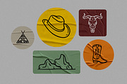 Wild West Boho Line Art Icon Set, a Decorative Illustration by Yanakicc (Thumbnail 6 of 8)