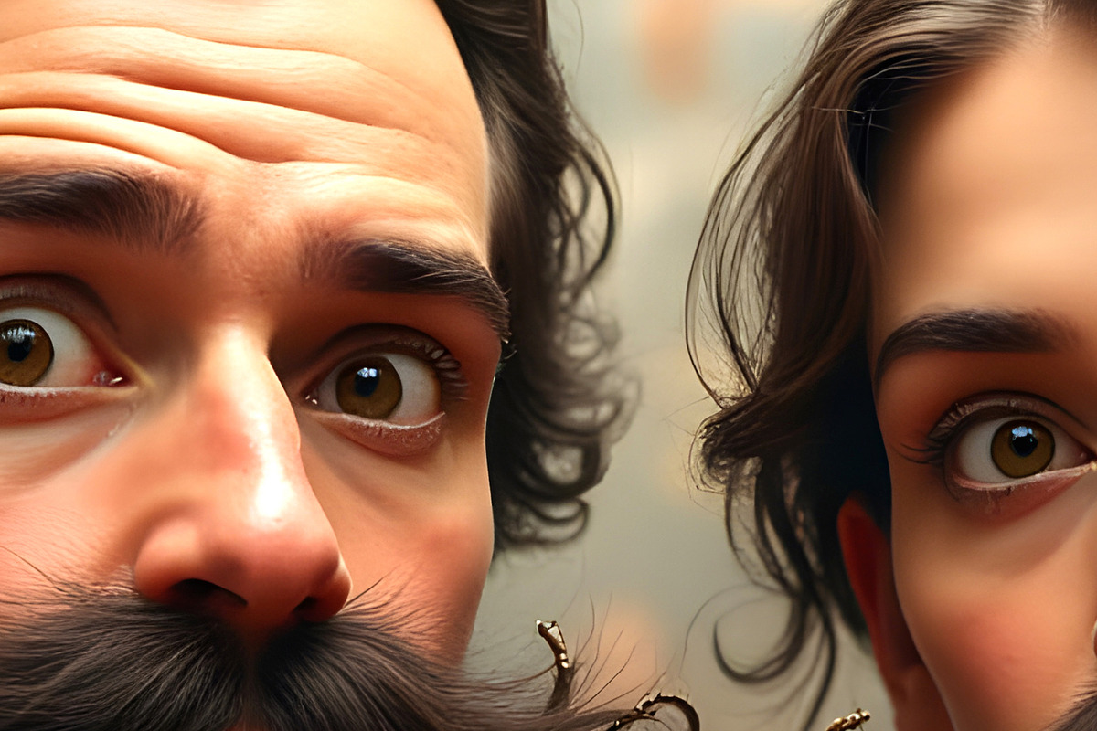 Funny Mustaches and Braids, a Person Illustration by Sharon Schwalbe (Photo 2 of 4)