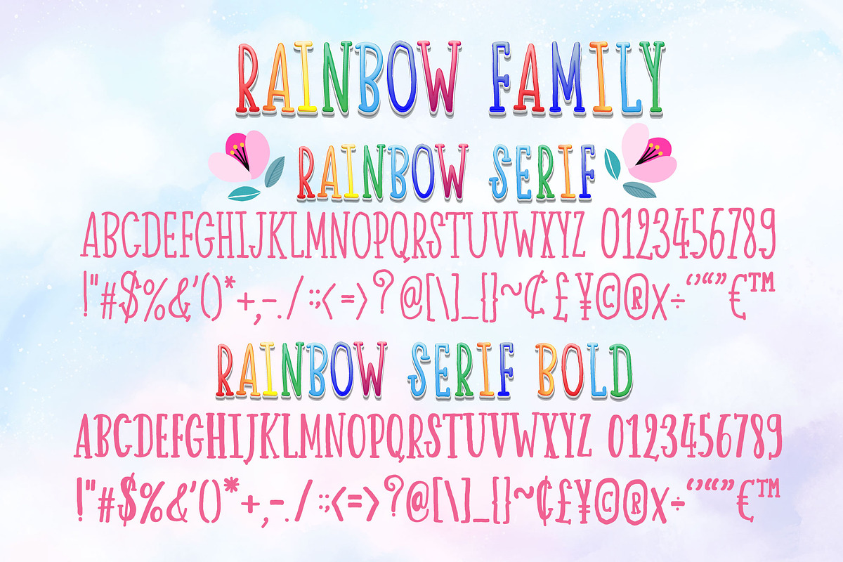 Happy Rainbow Family Font, a Handwritten Font by Nobu Collections (Photo 7 of 11)
