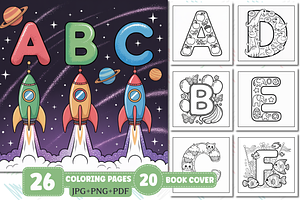 Alphabet Latter Coloring for Kids, an Education Illustration by Design Station