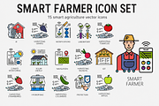 Robot smart farm line icons, a Technology Illustration by Vector Tradition (Thumbnail 3 of 3)