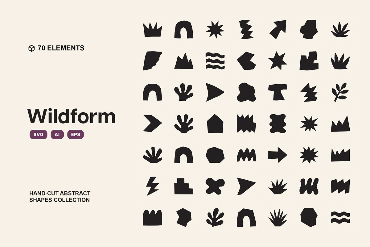 Wildform: Hand-Cut Abstract Shapes, an Object Graphic by pixelbuddha.net (Photo 1 of 5)