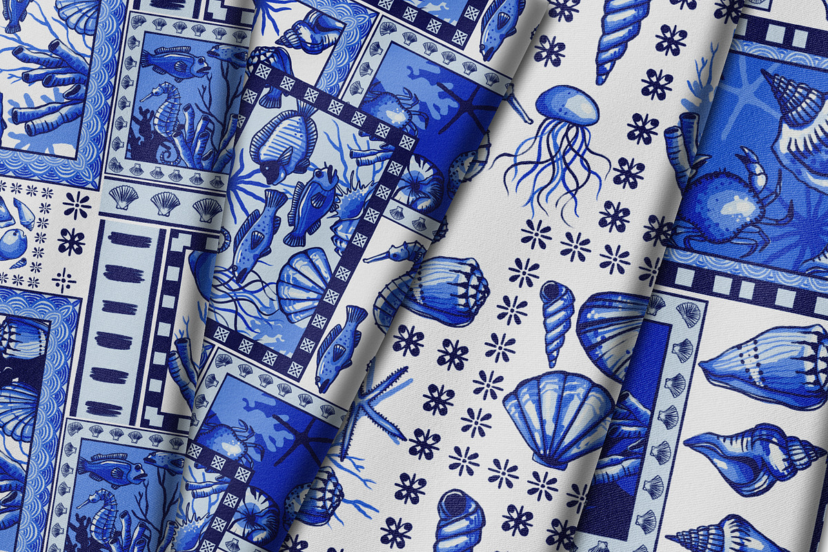 Nautical Delft Blue Collection, a Pattern Graphic by ArtPavo (Photo 12 of 12)