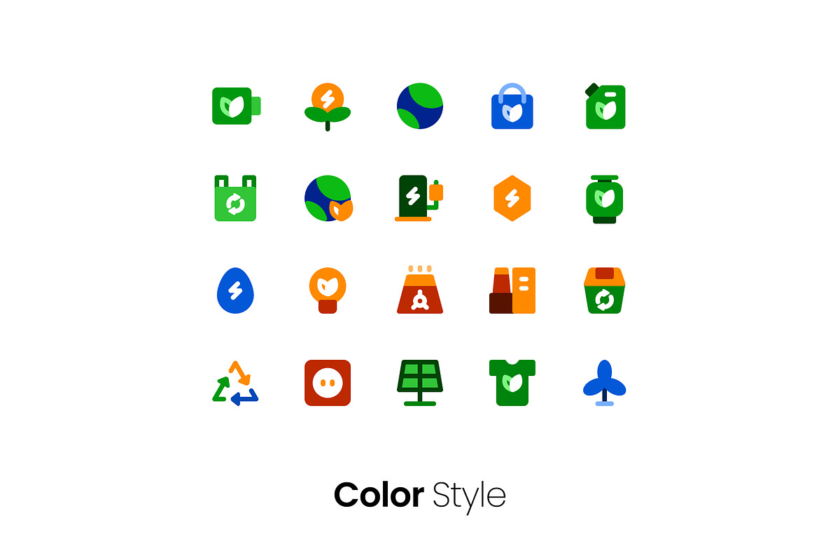 6 Styles Ecology Icon Pack, a Duotone Icon by hafizhhapis (Photo 3 of 7)