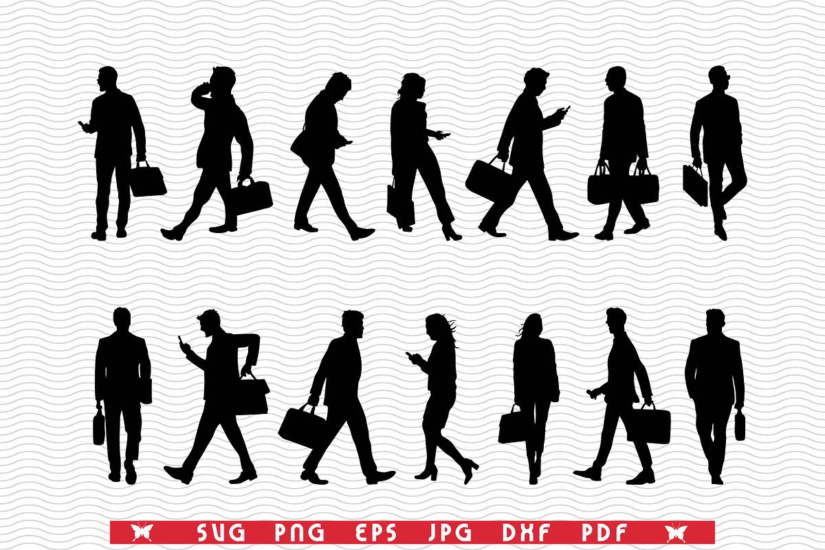 SVG Businessman, Black Silhouettes, an Object Graphic by DesignStudioRM (Photo 1 of 3)