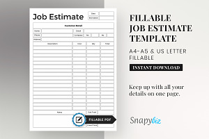 Estimate Template, a Print Template by Snapybiz