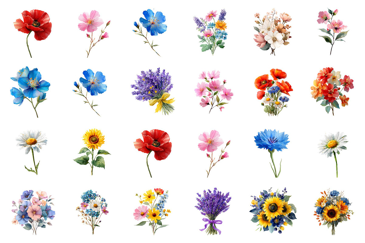 Wildflower Bouquet, Rustic Florals, an Illustration by CreationArt (Photo 5 of 5)