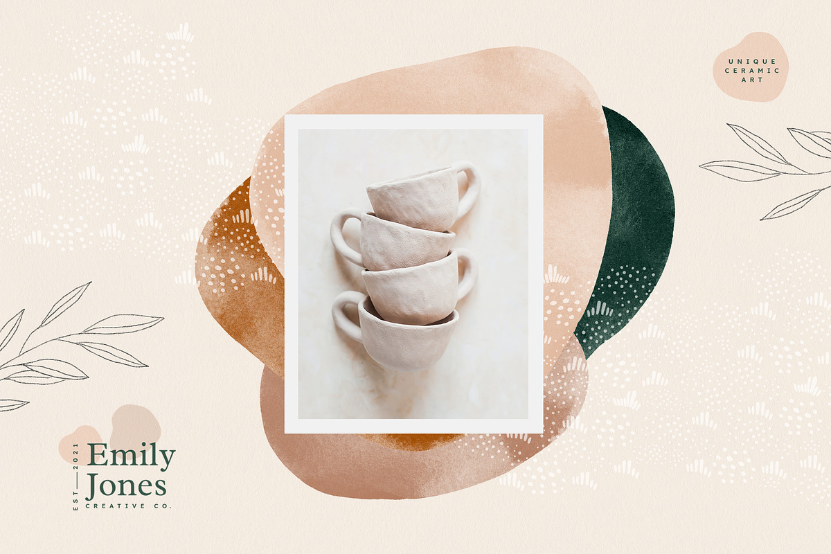Earthy Abstract Shapes + Logos, a Texture Graphic by Basia Stryjecka (Photo 3 of 20)