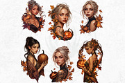 Pumpkin Queen Halloween clipart set, an Illustration by ThatsDesignArt (Thumbnail 9 of 10)
