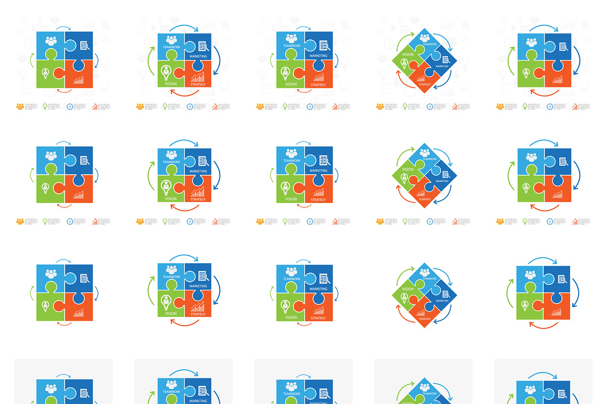 Puzzle infographics set, a Background Graphic by Janoj's Store (Photo 2 of 2)