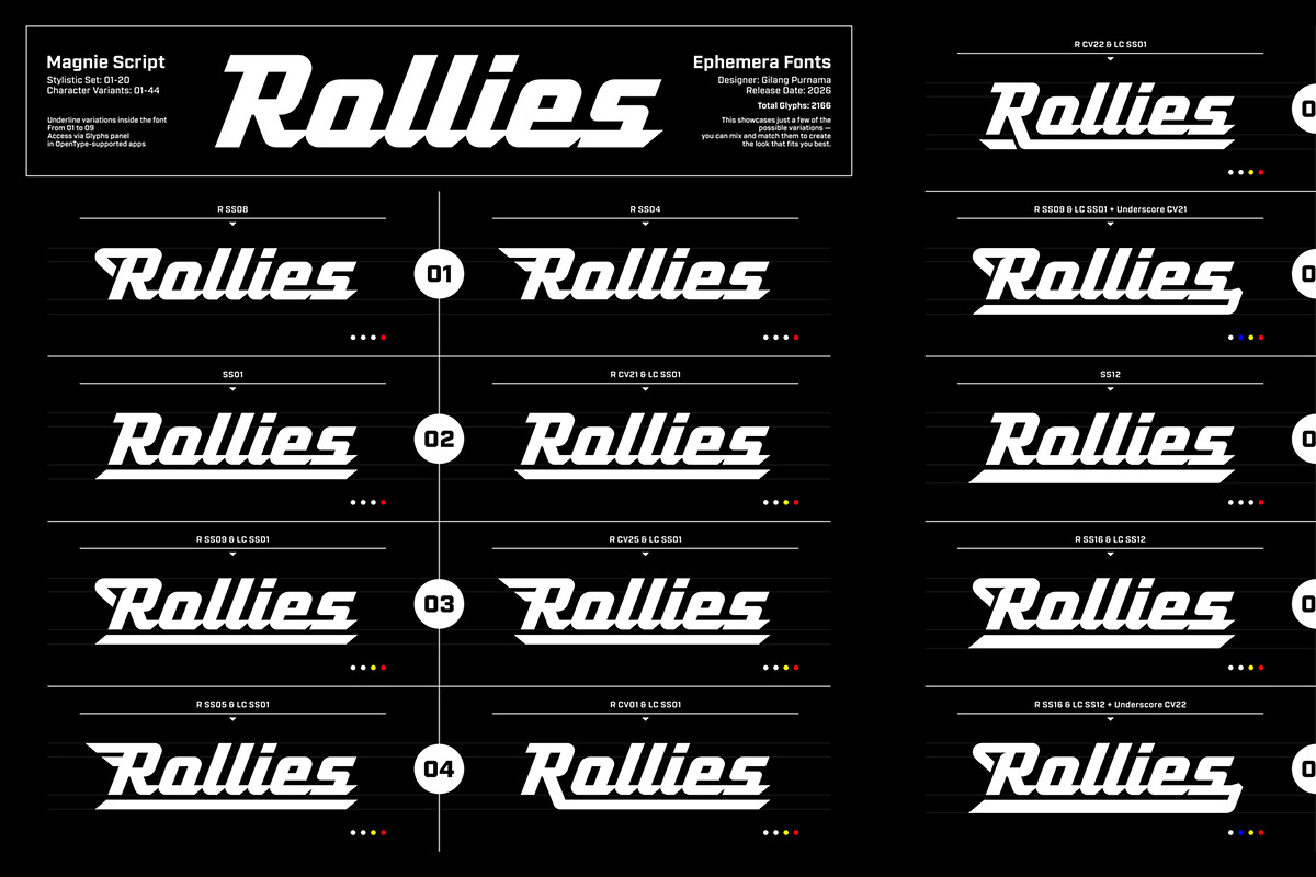 Magnie – Indie Rock Display Font, a Script Font by Spencer & Sons Co. (Photo 2 of 17)