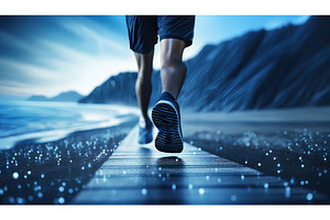 Close-up of a runner's legs on a, a Sports & Recreation Photo by Igor Tichonow