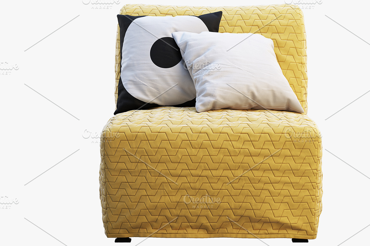 Chair-bed with pillows 3d model, a Furniture 3D Model by 3dmitruk (Photo 2 of 11)
