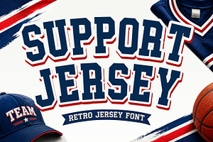 Support Jersey - Bold Sports Font