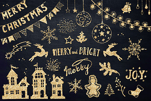 Sale -Gold Christmas Design Elements