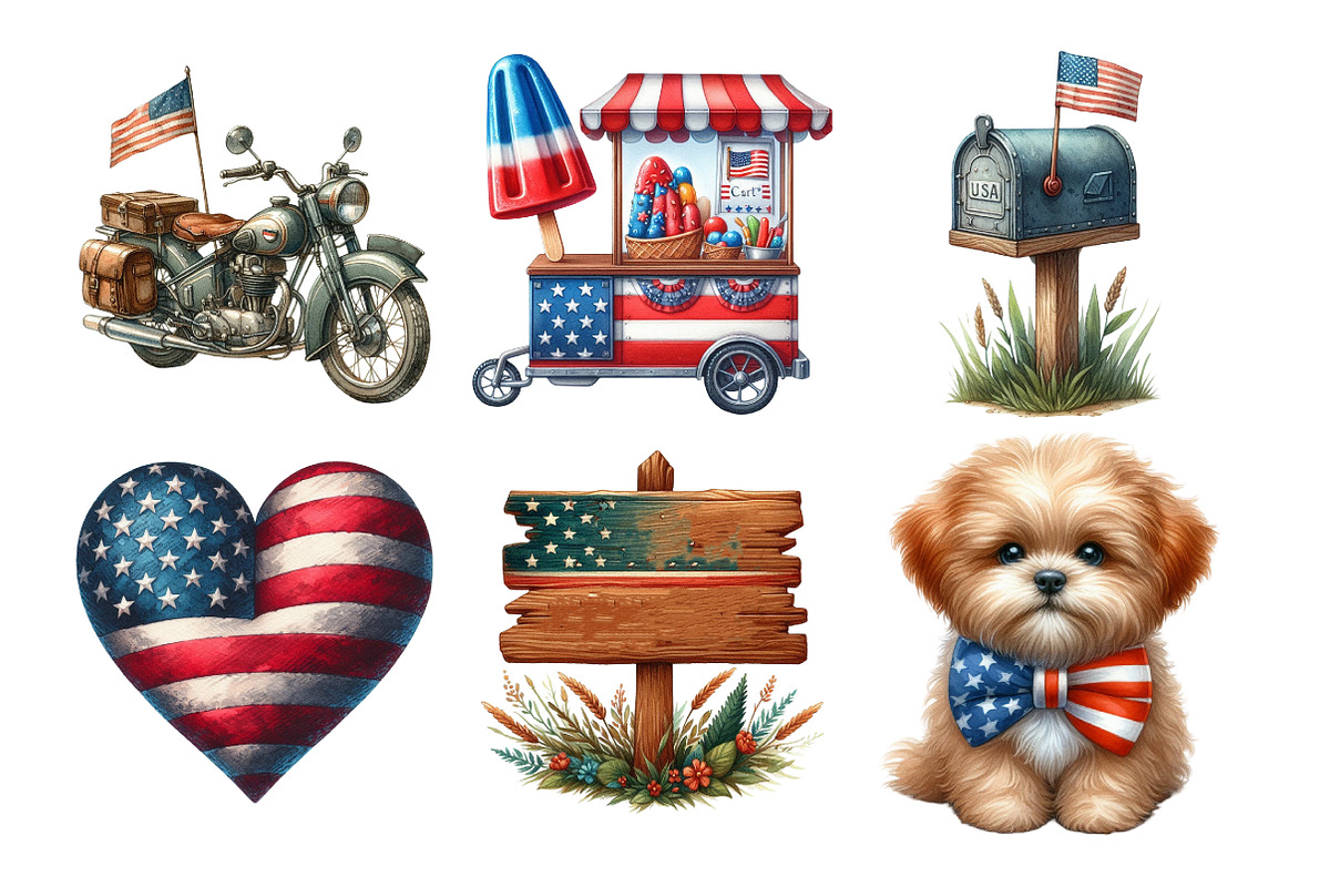 Watercolor the Great American Clipar, an Illustration by Daily.Designs (Photo 2 of 4)